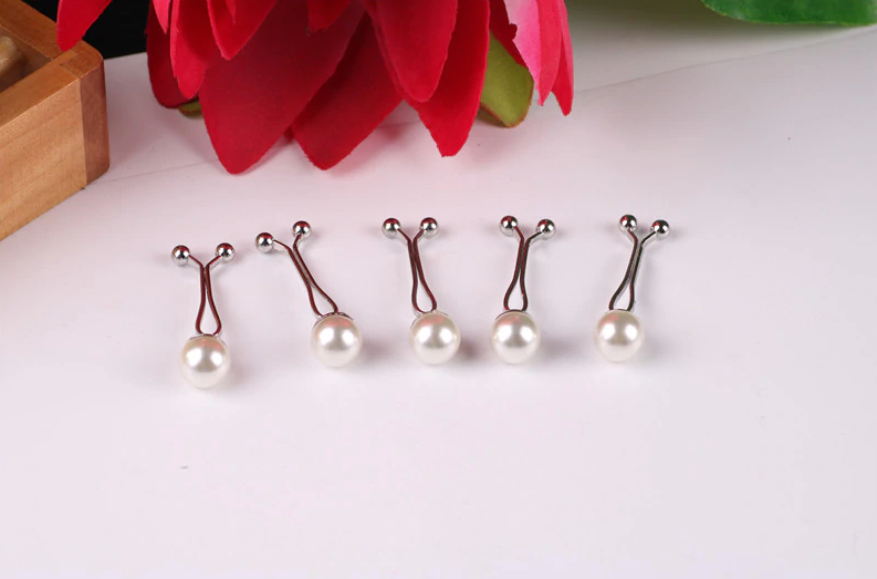 12 Pcs Classy Pearl Hijab Clip