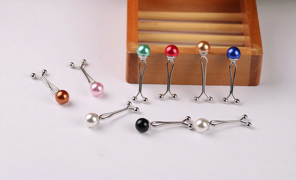 12 Pcs Classy Pearl Hijab Clip