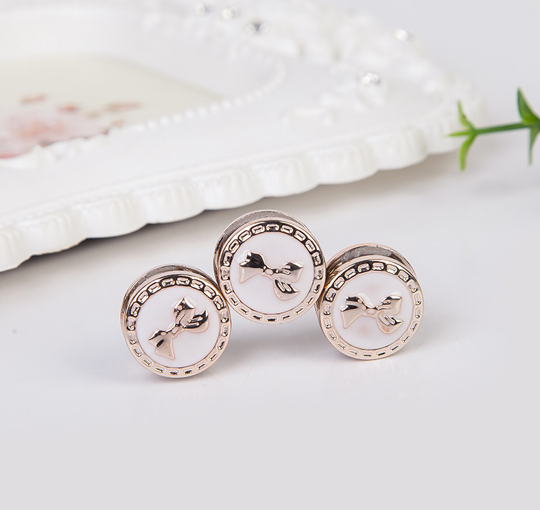 12 Pcs Ribbon Round Magnetic Hijab Brooch