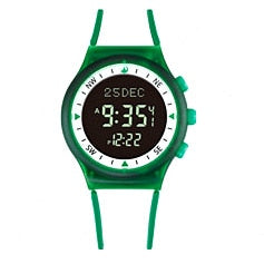 NEON COLOURED CASUAL SPORTY AZAN WRIST WATCH WITH PRAYER ALARM QIBLA AND HIJRI CALENDAR