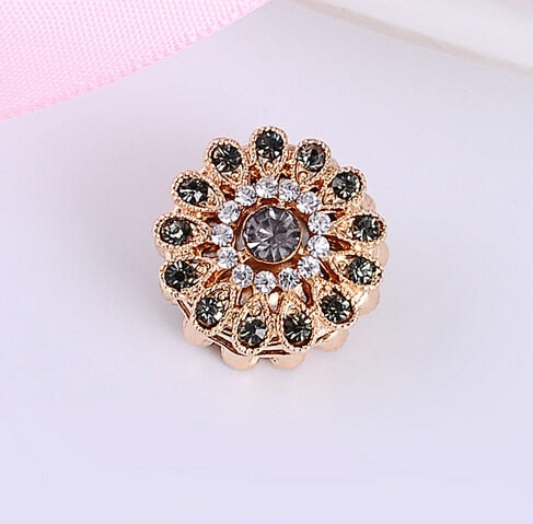 2 Pcs Luxury Diamond Flower Hijab Brooch