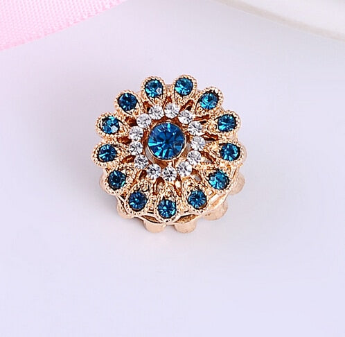 2 Pcs Luxury Diamond Flower Hijab Brooch