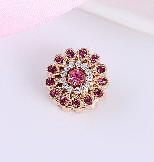 2 Pcs Luxury Diamond Flower Hijab Brooch