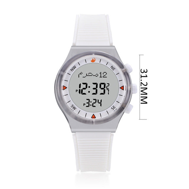 Casual Sporty Azan Wrist Watch with Prayer Alarm Qibla and Hijri Calendar