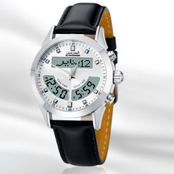 Elegant Azan Wrist Watch with Prayer Alarm Qibla and Hijri Calendar