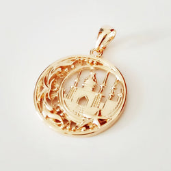 Rose Gold Plated Mosque Design Pendant Necklace