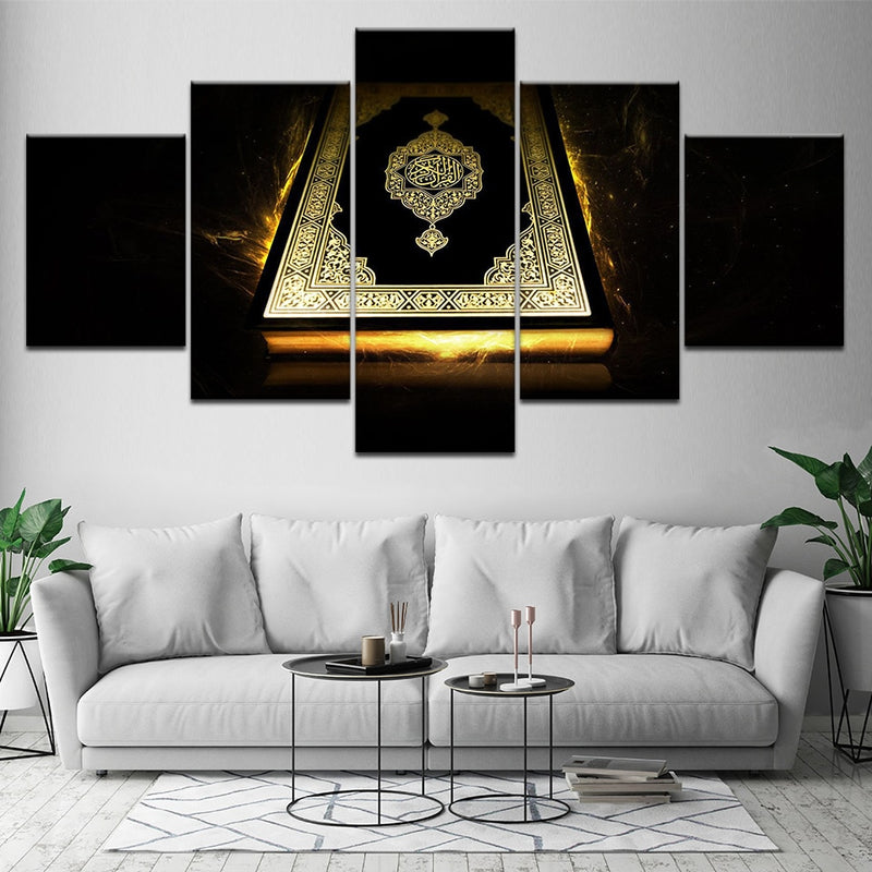 5 Pcs Beautiful Quran Islamic Canvas Art