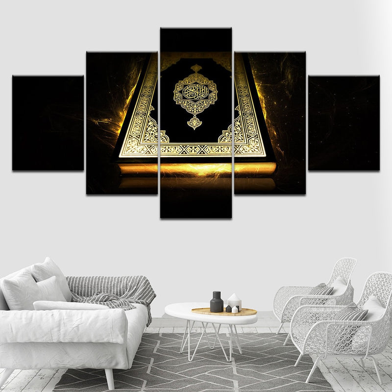 5 Pcs Beautiful Quran Islamic Canvas Art