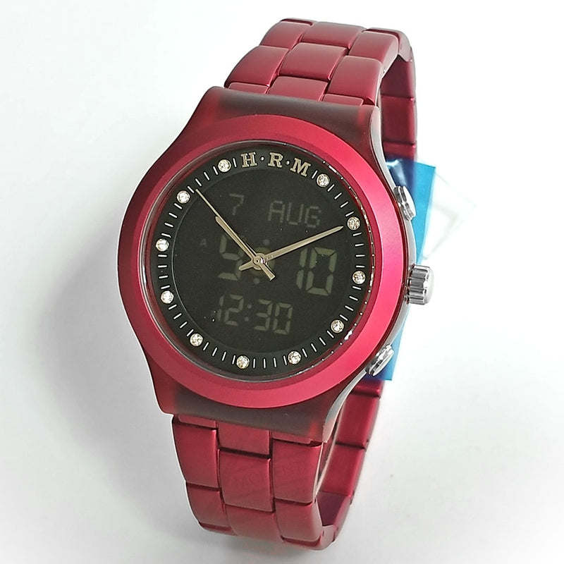 Ladies Prayer Watch with Auto Qibla Rhinestones in Red